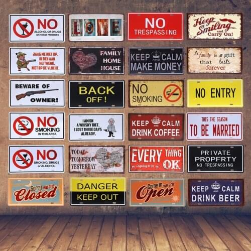 Danger Keep Out Warning Lisence Plate Vintage Home Decor Beware Of Owner Tin Sign For Family Home House Metal License Plaque