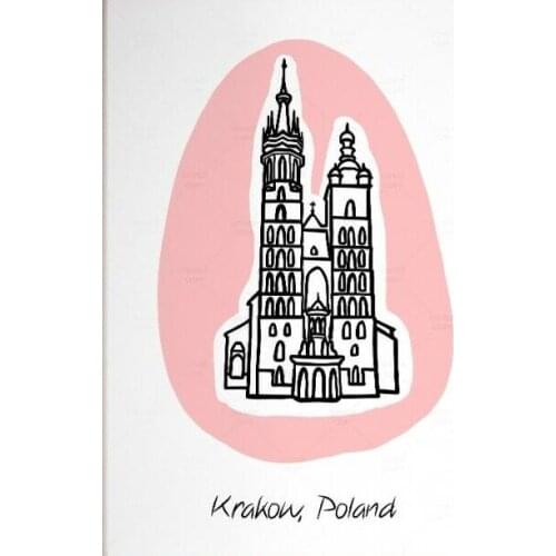 Poland Travel Krakow City Landscape Illustration Art print Silk poster Home Wall Decor