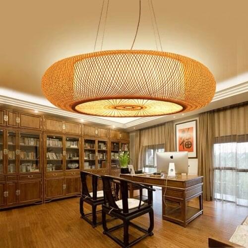 Modern Bamboo Pendant Light Chinese Style Hanging Lighting Bamboo Pendant Lamps for Living Room Dining Room Lighting Home Deco