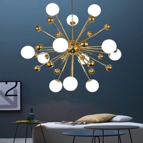 Modern Loft Art Style Dandelion Chandelier Creative Gold Warm Bedroom Dinner Living Room Bar G9 Hanging Light Fixtures