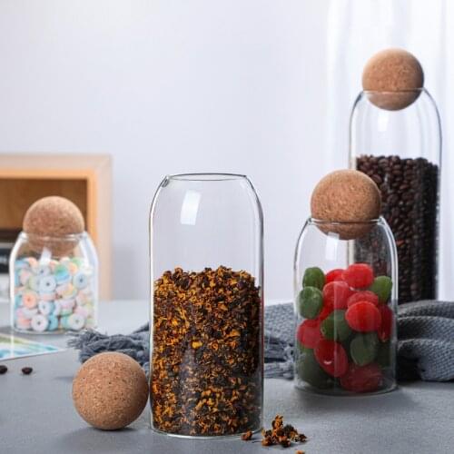 Ball cork lead-free glass jar with lid bottle storage tank sealed tea cans cereals transparent storage jars coffee contains