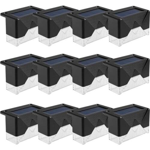 LED Solar Stair Lamp Outdoor Fence Light Waterproof Garden Decoration Pathway Yard Landscape Patio Wall Steps Deck Lights