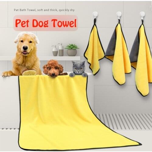Pet Dog Bath Towels Microfiber Blanket Shower Foot Towel Drying Hair Paws Cleaner Soakers Plaid for Small Cats Medium Large Dogs