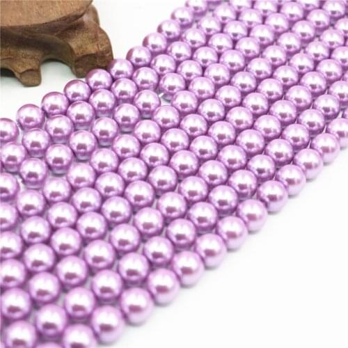 Elegant Violet Shell Pearl Lady Jewelry DIY Handicraft Necklace/bracelet 4mm 6mm8mm10mm12mm Round Beads Loose Beads 15 Inch Y06
