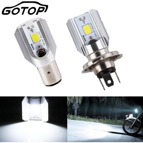 1pcs H6 BA20D Motorcycle Headlight Bulb H4 HS1 Led Motorbike Scooter Accessories COB Led 1000LM Hi Low Lamp For Suzuki For Honda