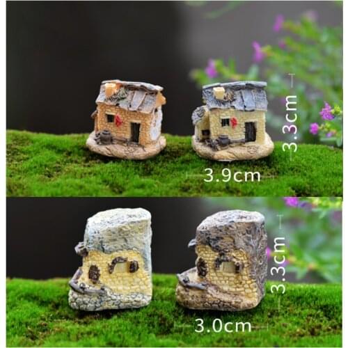 1Pcs Garden Micro Landscape House Miniature Home Decoration Resin Mini Craft Figurine Plant Pot Garden Ornament Accessories