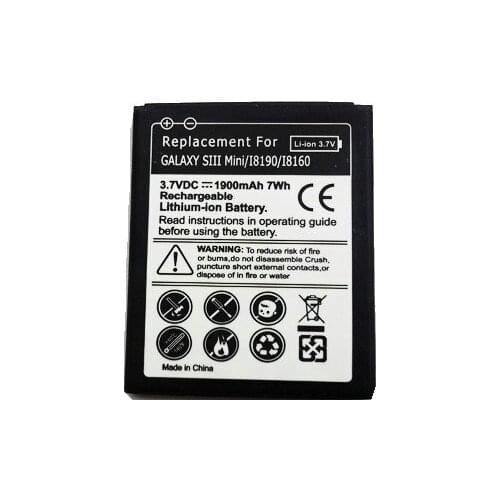 1x 1900mAh EB425161LU Replacement Battery For Galaxy S3 SIII MINI I8190 I8160 I699 S7562 S7562I S9920 J1 Mini J1mini J105H j106H