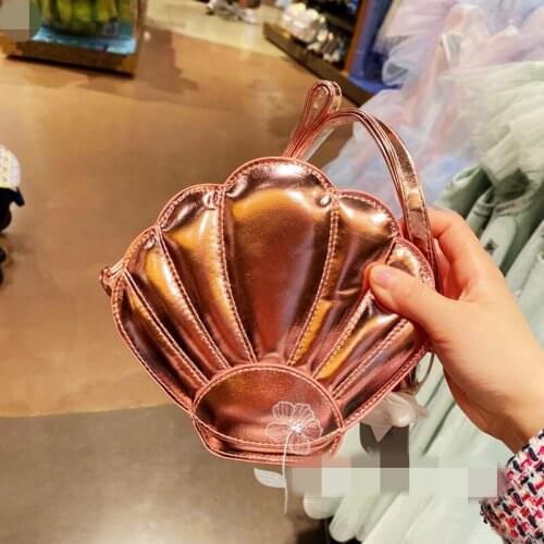 2021.5 Shanghai Disneyland mermaid rose gold shell shape girl messenger bag princess bag girl birthday gift AG2521