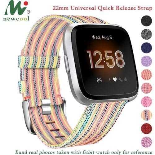 22mm Width General Quick Release Nylon Canvas Watch Strap for Xiaomi Huami Amazfit Ticwatch Band Garmin LG Asus Woven Wristband