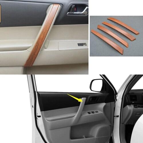 4Pcs/Set Car Interior Door Armrest Handle Cover Trim Decor ABS Fit For Toyota Highlander 2008 2009 2010 2011 2012 2013