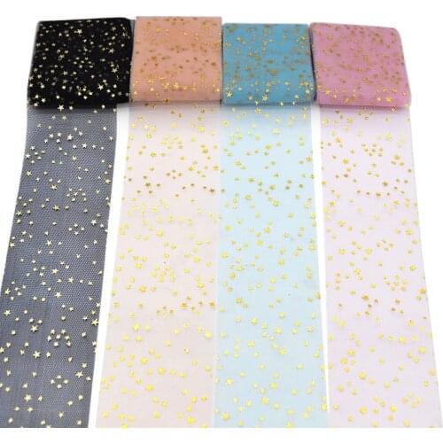 5 meters/roll 6cm Glitter Star Tulle Roll DIY Pompoms Skirt Bow Cake Topper Tutu Soft Squine Tulle Wedding Birthday Decoration