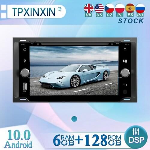 6+128GB For Ford Transit 2005 Android 10 Radio Player Car GPS Navigation Head Unit Car Radio with Screen WIFI DSP CARPLAY