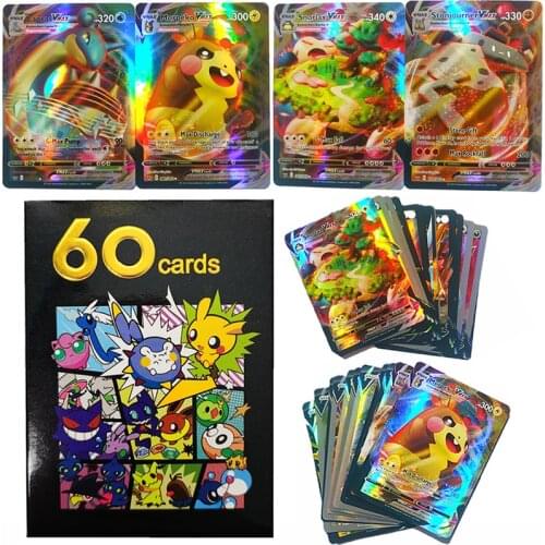60PCS English Pokemon V VMAX Cards Shining TAKARA TOMY Trading Game Card Battle Carte Collection Booster Kids Children Toy Gift