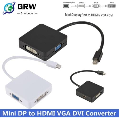 3 in 1 Mini DP DisplayPort to HDMI-compatible VGA DVI Adapter Mini DP Cable Converter for MacBook Pro Air Mini DisplayPort