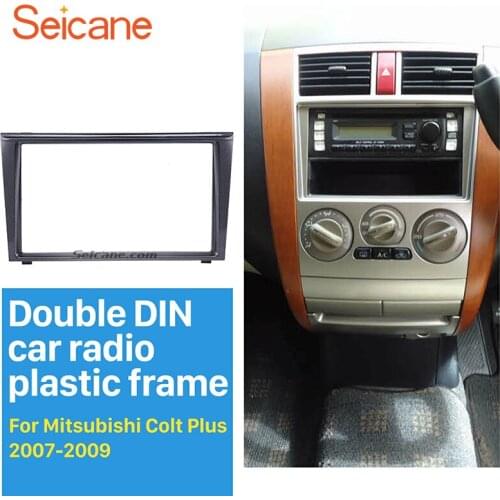 Seicane Double Din Car Radio Fascia Stereo Interface Panel Trim for 2007-2009 Mitsubishi Colt Plus Installation Fitting Kit