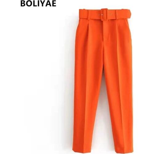 Женские брюки с высокой талией BOLIYAE China At AliExpress