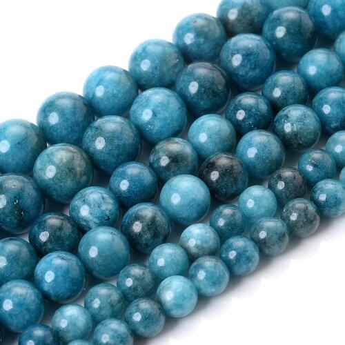 Natural Blue Apatite Beads Round Loose Spacer Stone Bead for Jewelry Making DIY Charm Bracelet Earring Accessroies 6/8/10mm