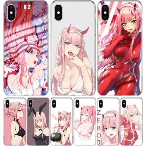 Zero Two Darling In The Franxx 02 Cover Phone Case For Iphone 12 11 Pro 7 6 X 8 6S Plus XS MAX + XR 5S SE 10 9 Art TPU Coque Cap