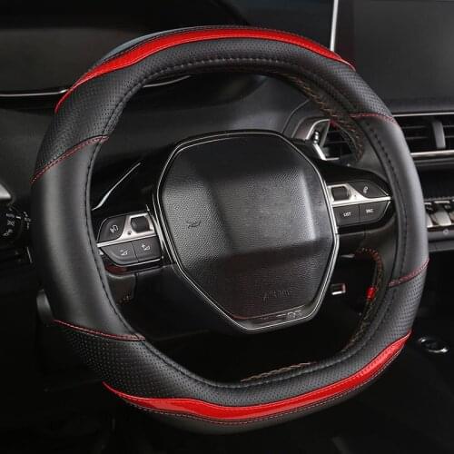 Car Interior Steering Wheel Cover Decorative Strip PU Leather for Peugeot 3008 4008 5008 508L Auto Styling Accessories