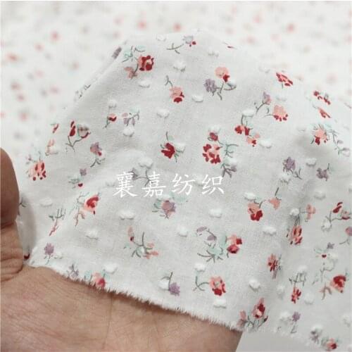 Pure Cotton Fabric Woven Jacquary Small Crushed Flower Fabric