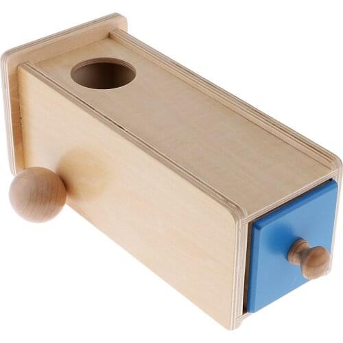 Montessori Wooden Rectangle Drawer Ball Box Matching Intellectual Development Toys Educational for Kids Birthday Christmas Gift