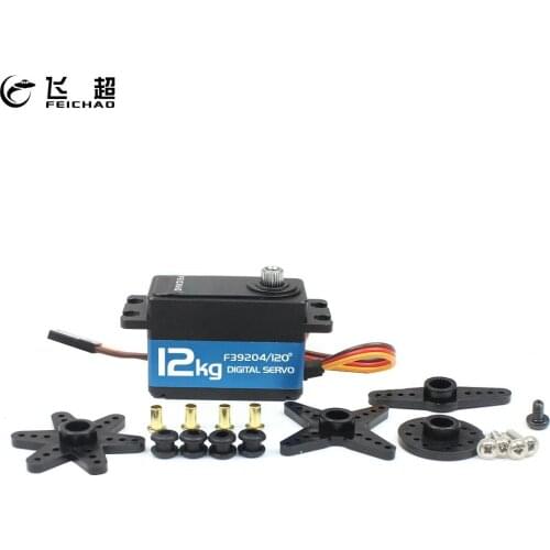 FEICHAO 120/180/270/360 Degree Waterproof Servo 12kg Short Body Metal Gear Digital Servo for Robot/Airplane/RC Car/RC Toy Part