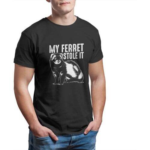 Cute Ferret Animal Lover Gift Funny Love Polecat White Funny Couples Matching Punk Graphic Sleeve Streetwear T Shirts Tshirts