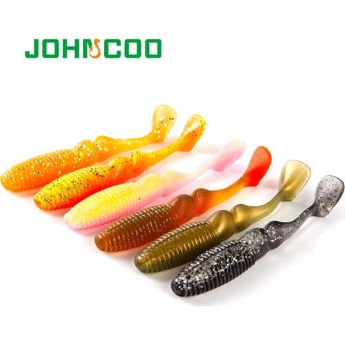 JOHNCOO 4pcs 95mm 8.5g Soft Biat Ammonite Shad Fishing Lure Crankbait Carp Trout Swimbait Silicone Worm Carp Artificial