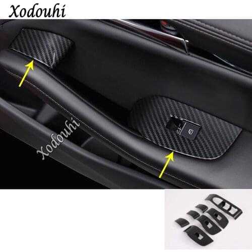 Car Body Cover Interior Inner Door Window Glass Switch Panel Trim Frame Molding Parts 7pcs For Mazda CX-30 CX30 2020 2021