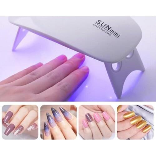 1 Set Nail Lamp Gentle Lighting Quick-drying 6 Lamp Beads UV Phototherapy Glue Dryer for Home Use