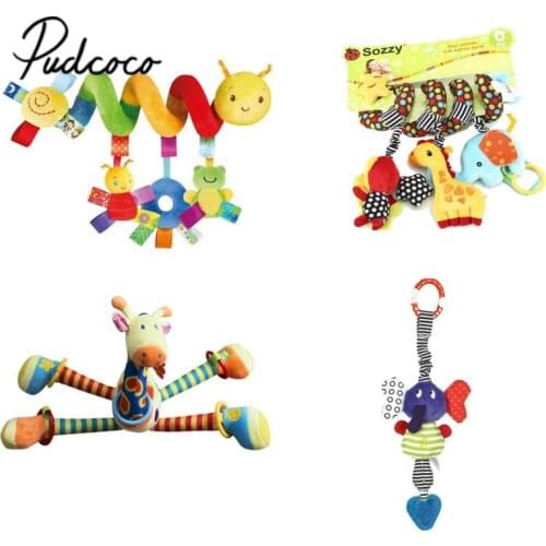 Cute Activity Musical Spiral Crib Stroller Car Seat Travel Hanging Toys Baby Boys Girls Rattles Toy