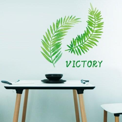 Palm Tree Green Leaf Wall Stickers Tv Background Living-Room Decoration Plant Mural Art DIY Party Home Decor Living Room Decor