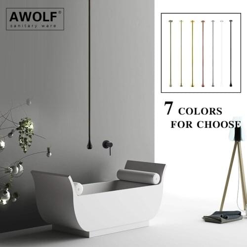 Wall Mounted Bathroom Hang Bathtub Faucet Mixer Tap Ceiling Basin Faucet Solid Brass Spout Matte Black Chrome Gold White ML8047