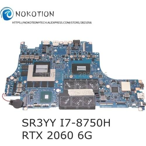 NOKOTION CN-0T3CD6 0T3CD6 T3CD6 VULCAN15_N18E MAIN BOARD For DELL G5 15 5590 Laptop motherboard SR3YY I7-8750H RTX 2060 GPU