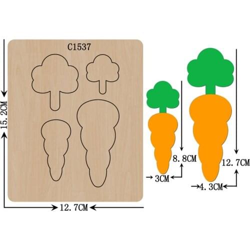 New carrot Wooden die Scrapbooking C-1537 Cutting Dies Multiple sizes