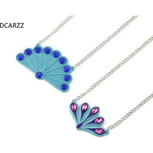 New Crystals Peacock Pendant Necklace Chian Ladybug and Cat Noir Cartoon Jewelry Women Kids Cosplay Costume Christmas Gift