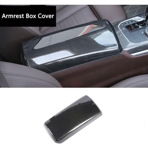 Car Interior Carbon Fiber Armrest Box Cover Trim for BMW 3 5 7 Series X5 X6 E90 F30 F35 F10 F18 G30 G38 E66 Stowing Tidying