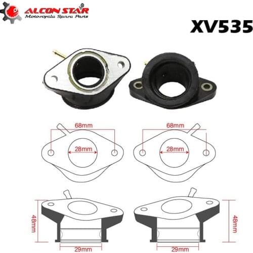 Alconstar Motorcycle Carburetor Interface Intake Manifold Adapter Joint Boots Set For Yamaha XV400 Virago 91-94 XV 535 88-01