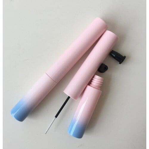 Empty 7 ML Mascara Tube with Thin Brush Blue and Pink Gradient Plastic Cosmetic Container Refillable Mascara Packaging 50pcs/lot