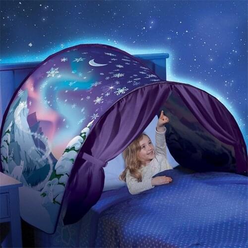 Foldable Up Bed Tent Kids Baby Cartoon Snowy Portable Playhouse Comforting Sleeping Indoor Outdoor Camp Tipi Toys For Children