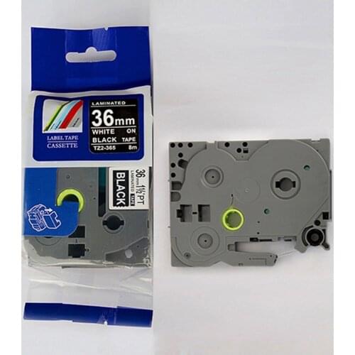 Compatible 36mm white on black TZ label tape TZ-365 tze365 tz tape