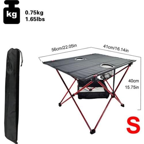Camping Table Outdoor Oxford Cloth Fold Out Desk Board Picnic Home Barbecue Picnic Ultra Light Aluminum Alloy Traveling Tab
