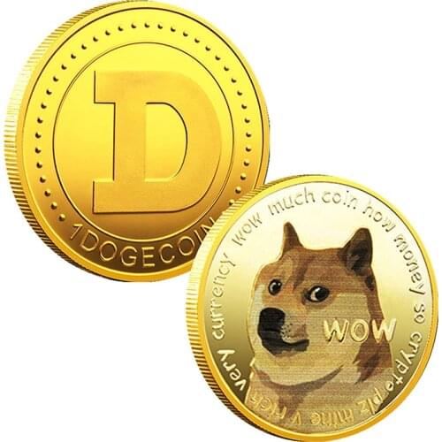 Funny Dogecoin Commemorative Dog Head Gold Plated Doge Coin Limited Edition Collectible Coin with Protective Case Home Decor