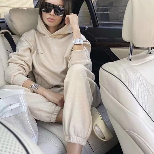 Solid Loose Hoodies Women Hooded Plus Letter Printed Loose Pockets Womens Hoodie Korean Style Harajuku All Match Chic Tops