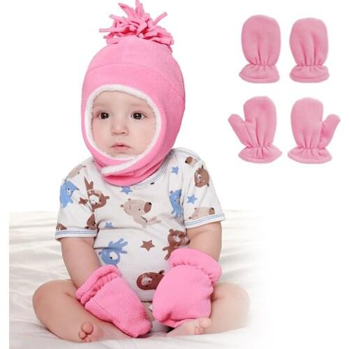 Winter Baby Boys Girls Hat Kids Children Ear Flap Muff Warm Polar Fleece Solid Color Cap Outdoor Lei Feng Cap Beanie Gifts Hat