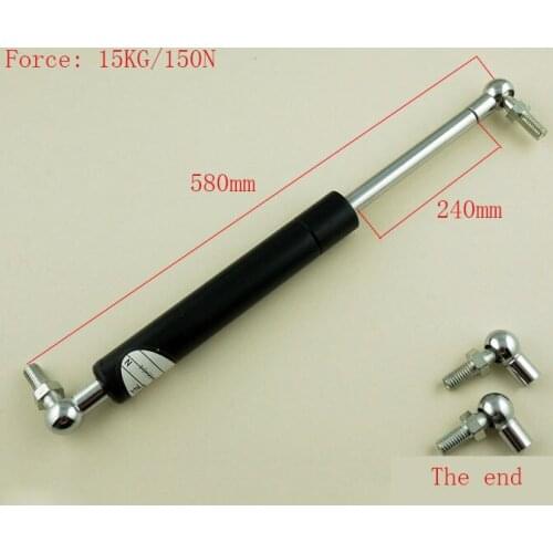 15KG/33lb Force Auto Gas Spring Damper 240mm Long Stroke Hood Lift Support Auto Spring Lift Gas Springs 580mm Automative