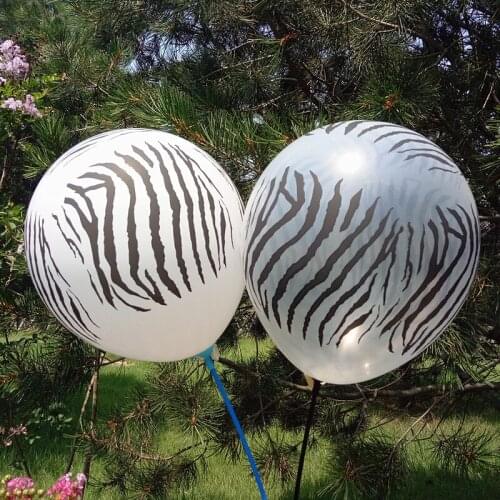 50 pcs/lot 12inch Zebra pattern childrens toys shaped balloons White Transparen balloon Christmas printing style Bazaar decor