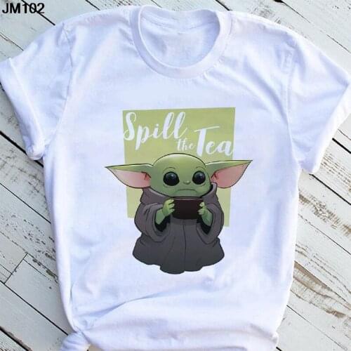 Drama Baby Printed Lady Tshirt Womens Casual O-Neck Short Sleeve Harajuku T-shirt Summer Fashion Female White Tops Tee Clothing