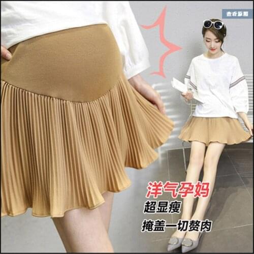 Elegant Maternity Skirt Spring Summer Pregnant Women High Waist Sheath Skirt