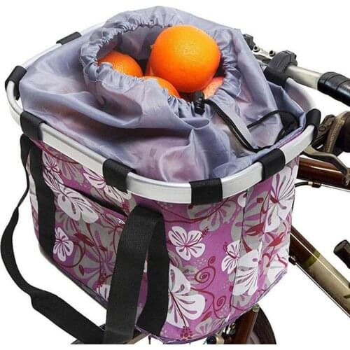 MTB Bicycle Basket Mountain Bike Front Basket Multi Purpose Bicycle Handlebar Basket Waterproof Durable Oxford Cloth